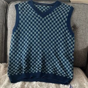 Blue Checkered Men's Sweater Vest